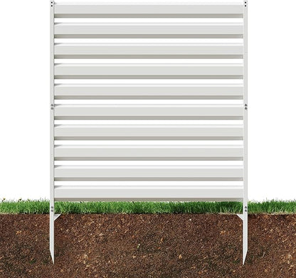 CJF Outdoor Privacy Screens, 42" H x 38" W Metal Air Conditioner Fence Panels, Pool Equipment Enclosure, Trash Can Screens Fence Kit for Outside Backyard Patio(Withe/1-Panel)