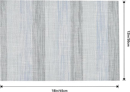 Leetaltree LightSteel Blue Placemats Set of 4 - Heat Resistant Non-Slip Place mats for Dining Table, Washable Durable PVC Vinyl Woven Table Mats（LightSteel Blue, 4）