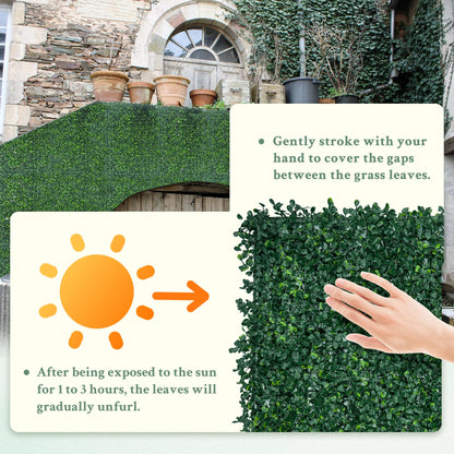 ODTORY Artificial Boxwood Wall Panels 20x20 inch 8Pcs, UV-Anti Faux Greenery Grass Hedge for Privacy Screen，Fake Ivy Plant Fence for Outdoor Garden, Backyard, Balcony, and Indoor Home Decoration