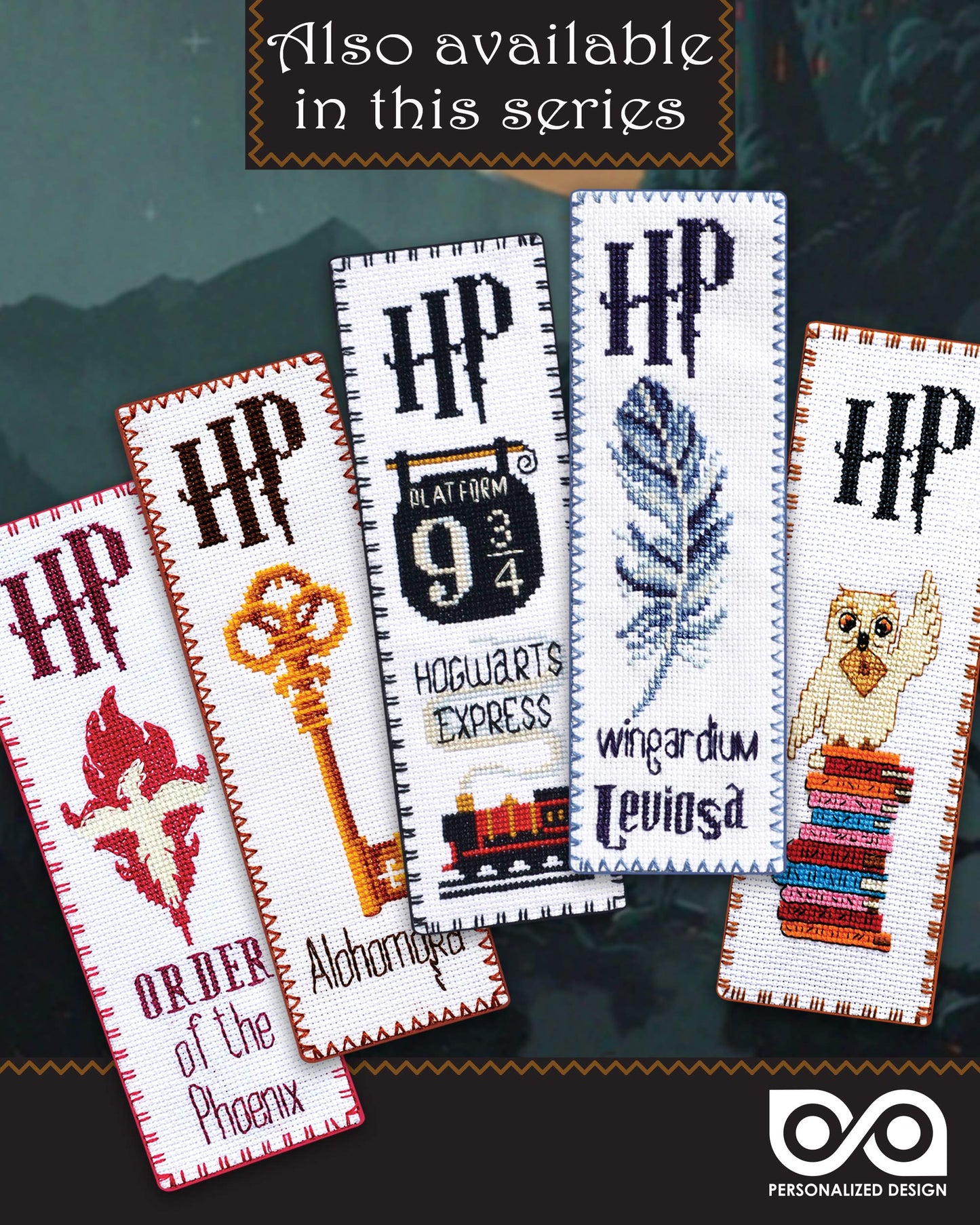 Personalized.Design Cross Stitch Kit for Beginners “Always” - Deathly Hallows DIY Embroidery Bookmark