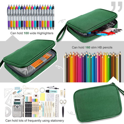 Zannaki Big Capacity Storage Pouch Marker Pen Pencil Case Simple Stationery Bag Box Art Tool & Sketch Storage Boxes for Bullet Journal Middle High School Office College Student Girl Women Adult Teen