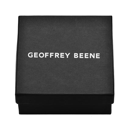 Geoffrey Beene Men's Genuine Pebbled Leather Bracelet with Stainless Steel Closure (Black)