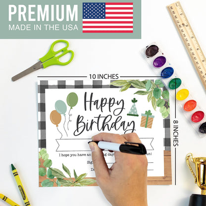 Happy Birthday Certificates for Students - 25 Student Birthday Certificates for Kids Classroom Must Haves, Teacher Supplies for Classroom Elementary, Farmhouse Teacher Essentials