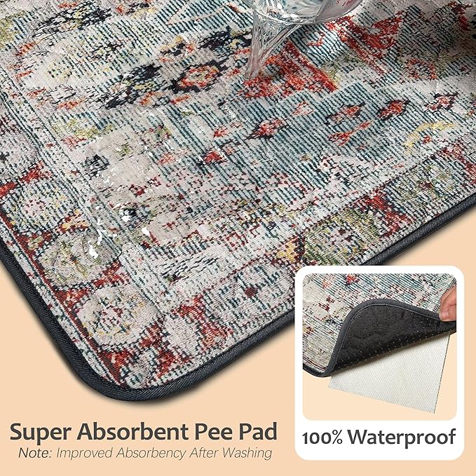 Washable Pee Pads for Dogs, Reusable Puppy Potty Training Pads, Ultra-Absorbent Thick Waterproof Leak-Proof Non-Slip Pads & Mat for Crate, Playpen, Floor, Whelping & Housebreaking , 2 Pack 36"x48"