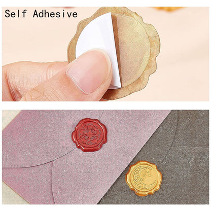 CRASPIRE 100pcs Skeleton Wax Seal Stickers - Black Moon Rose Butterfly Gothic Decoration Adhesive Envelope Sealing Stickers for Halloween Birthday Gift Party Craft