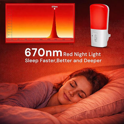 LOHAS-LED Red Light Night Light Plug in, Dimmable LED Night Lights 2 Pack, Dusk to Dawn Sensor, Sleep Aid Red, 0-80LM Adjustable Brightness Red Nightlight for Nursery Kids Room Hallway Kitchen Gift