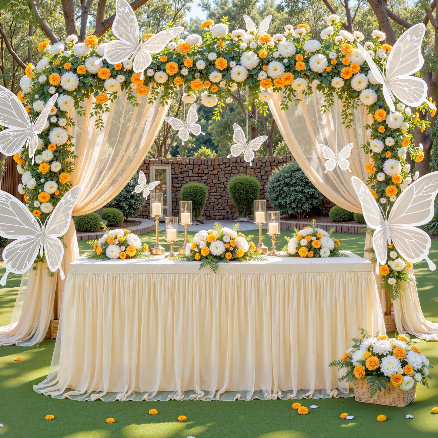 6ft Champagne Table Cloths Rectangle Tulle Tablecloth Fitted Champagne Tablecloths for 6 foot Rectangle Tables Spandex Table Covers for Parties Wedding Birthday Buffet Banquet Desk Tables Skirt
