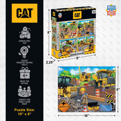 MasterPieces – Jigsaw Puzzle Set for Kids 6+ Years, 4-Pack of 100 Pieces, Educational and Fun Game, Caterpillar Collection, Gift Idea for Children, 8" x 10