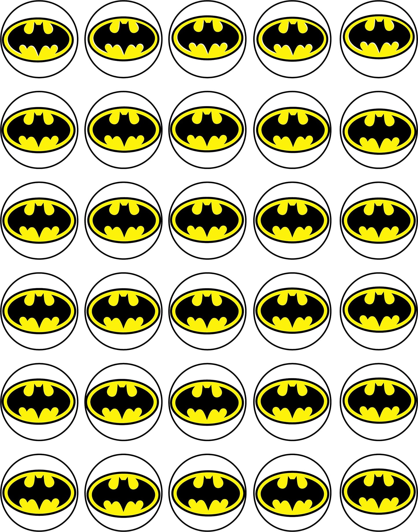 30 x Edible Cupcake Toppers - Bat M Themed Collection of Edible Cake Decorations