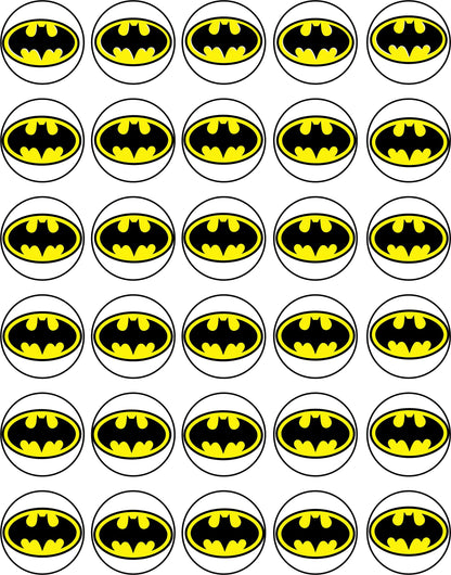 30 x Edible Cupcake Toppers - Bat M Themed Collection of Edible Cake Decorations