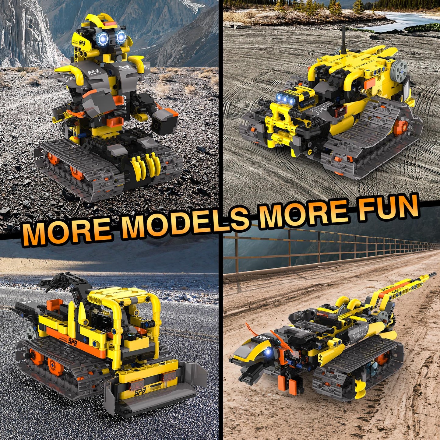 ADUSRIZ 5 in1 Stem Robot Building Kit for Kids Ages 8-13, 688 PCS Remote & App Controlled Dinosaur Car Building Toys for Kids Science Learning, Birthday Gifts for 8 9 10 11 12+ Years Old Boys Girls