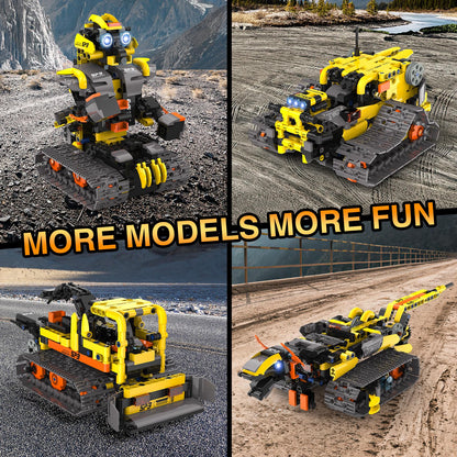 ADUSRIZ 5 in1 Stem Robot Building Kit for Kids Ages 8-13, 688 PCS Remote & App Controlled Dinosaur Car Building Toys for Kids Science Learning, Birthday Gifts for 8 9 10 11 12+ Years Old Boys Girls