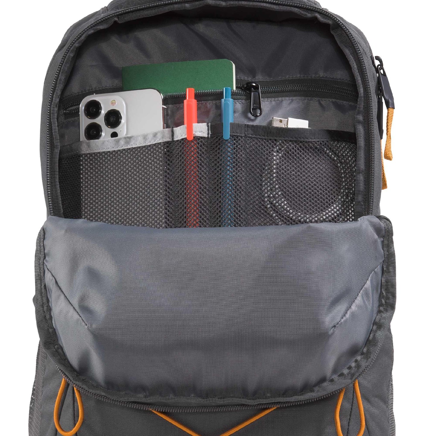 The North Face Jester Everyday Laptop Backpack - Commuter Daypack, Water Repellent, Laptop Sleeve, Anthracite Grey/Dust Orange, One Size