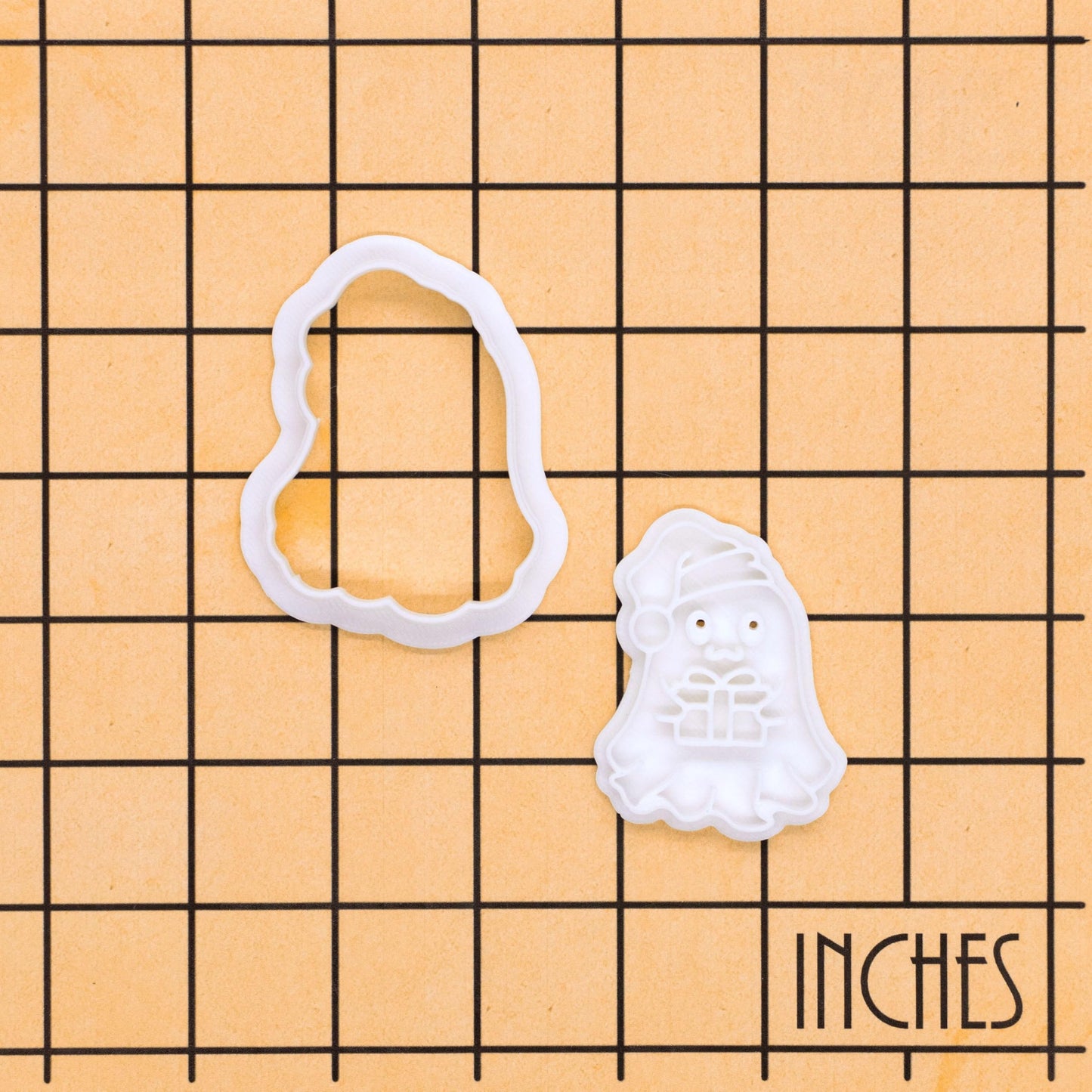 BAKERLOGY Christmas Ghost Mini Cookie Cutter and Stamp Set – Cute Kawaii Fondant Embosser, Cupcake Topper for Festive, Holiday, Winter Baking Decoration Tool