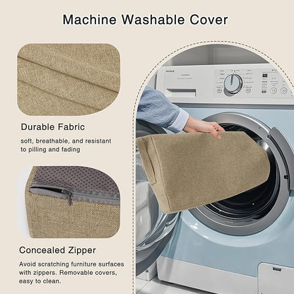 OVOV Recliner Cushions for Elderly 20"x20"x4" Thick Seat Cushion for Recliner Chair Large Square Non Slip Chair Pads with Washable Cover for Armchair Couch Beige