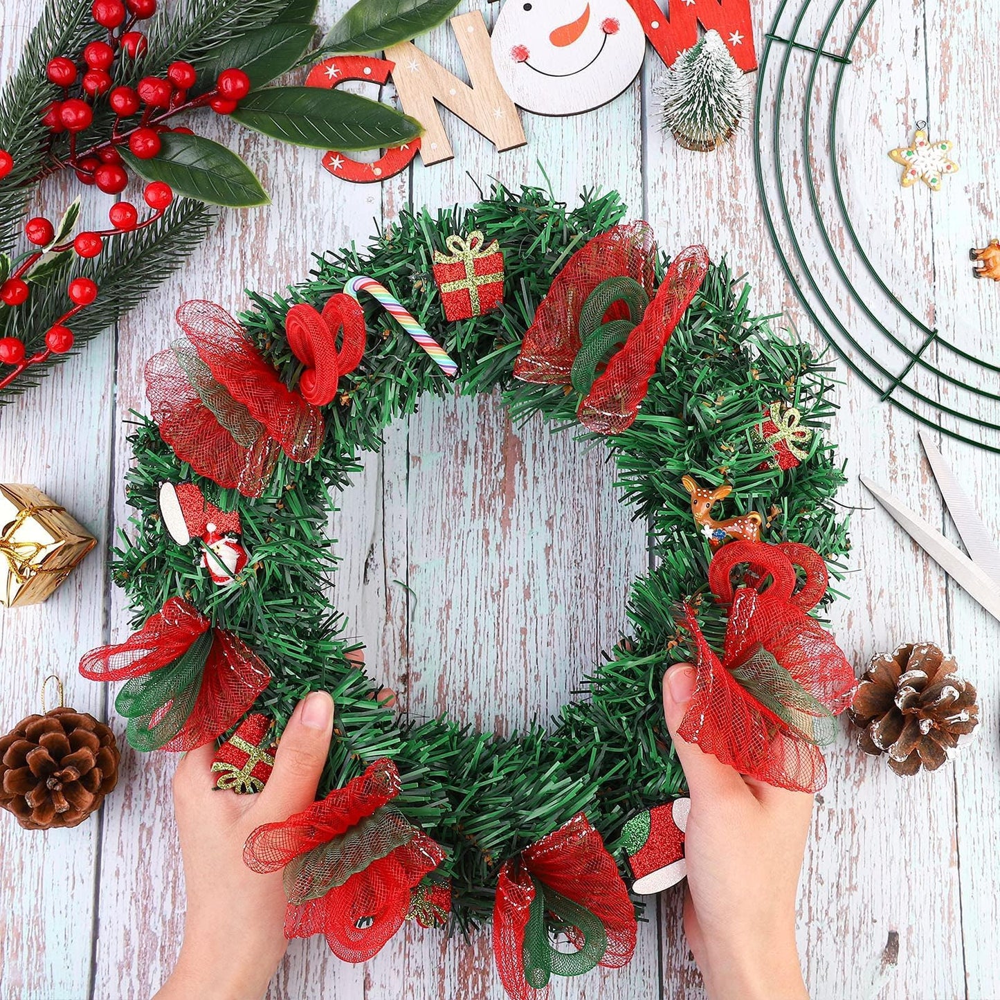 Aodaer 12 Pack 10 Inch Wire Wreath Frame Christmas Dark Green Wire Wreath Ring Round Metal DIY Floral Crafts Wreaths for Halloween New Year Holiday Valentines Day Decorations