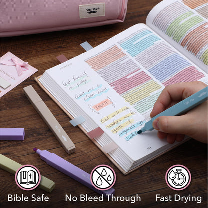 Mr. Pen- Annotation Essentials Kit for Book Lovers, Aesthetic Highlighters, Transparent Sticky Notes, Annotation Key Bookmark, Stickers & Pencil Pouch. Mother's Day