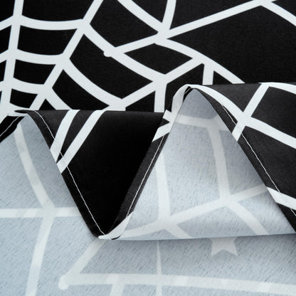 VEDACHIC Halloween 52x70 Tablecloth Rectangular Black Spider Web Table Cloth - Oblong Polyester Cobweb Black Halloween Table Cover Washable Waterproof for Party Picnic Kitchen Indoor Outdoor Décor