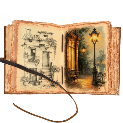 LEATHER VILLAGE Tree of Life Journal - 8 X 6 (A5) inches - Rustic Brown - 200 Antique Deckle Edge Handmade Paper – Book of Shadows - Vintage Leather Bound Journal for Women & Men