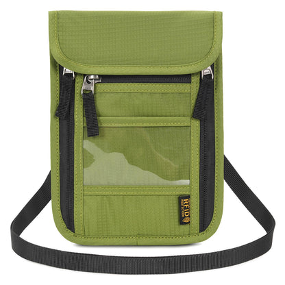 Neck Wallet Lightweight RFID Blocking Waterproof Travel Pouch Passport Wallets for Women Men （B-Green）