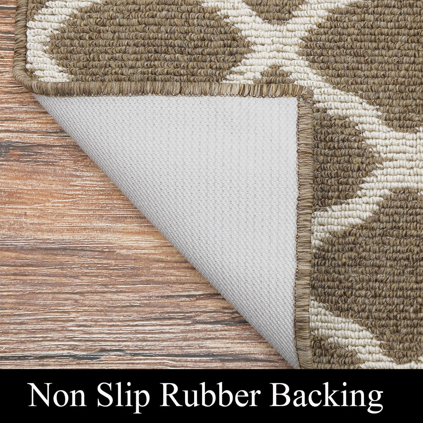 SHACOS Dirt Trapper Runner Rugs 2'x6' Non Slip Washable Hallway Kitchen Runner Rug Long Door Mats Rug Runner Carpet Runners for Garage Laundry Room Entryway, Brown
