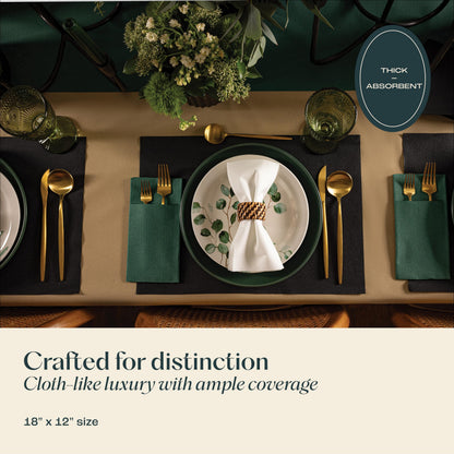 Disposable Champagne Paper Placemats for Dining Table - 100-Pack 18" x 12" Cloth-Like Rectangle Paper Placemats for Baby, Kids, Party Or Weddings.