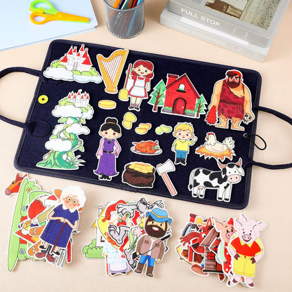 Windkream 12 Set Felt Board Stories Pieces Set Felt Animals Bible Fairy Tales for Preschool Animals Figures Flannel Board Stories for Toddlers Preschool Kindergarten Storytelling(Nursery Tales)