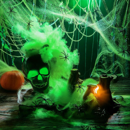 KatchOn, Glow in The Dark Halloween Spider Web - Halloween Glow in The Dark Decor | Super Stretch Cobweb for Creepy Party Supplies | Creepy Decorations Indoor Outdoor