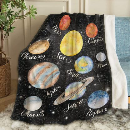 ARTBLANKET Planets Throw Blanket Fannel Fleece Super Soft Funny Blanket Travel Throw Blanket for Bed Couch Sofa 40 x 30 Inch for Baby