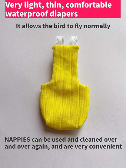 Parrot Bird Diapers, Birds Flight Suit, Parrot Clothes, Pet Animal Costumes, Bird Clothes, Cockatiel Bird Diaper, Pet Bird Diapers, Parrot Flight Suit, Bird Parrot Clothes (Yellow, 3XL)