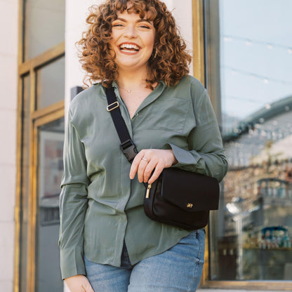 Freshly Picked Classic Park Pack Belt Bag, Black Fanny Pack for Women, Wear as a Waist Bag or Crossbody (Ebony)