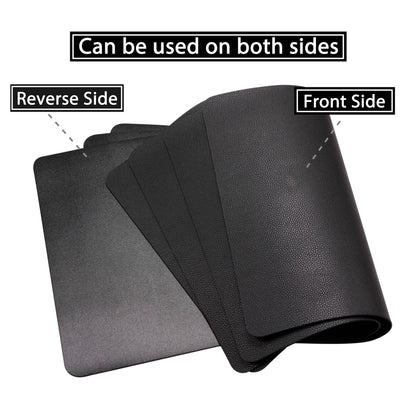 Wipeable Placemats Leather Table Mats Waterproof Heat-Resistant Easy to Clean for Dining Table Set Kitchen Table (6, Black)