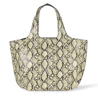 Amazon Essentials Women's Oversized Tote Bag, Grey Faux Snakeskin, One Size