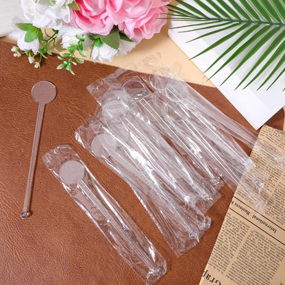 240 Pieces 7 Inch Cocktail Swizzle Sticks Transparent Coffee Stirrers Disposable Plastic Swizzle Sticks with Disc Top Drinks Mixing Rod for Coffee Whiskey Beverage, Clear