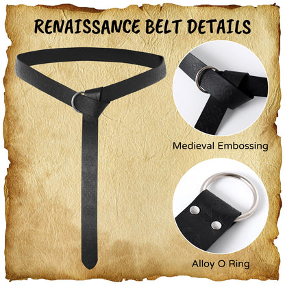 WooHand Renaissance Accessories Medieval Viking Belt Pirate Faux Leather Belt Pouch Potion Bottles Skirt Hikes Ren Faire Accessories for Women Men Black