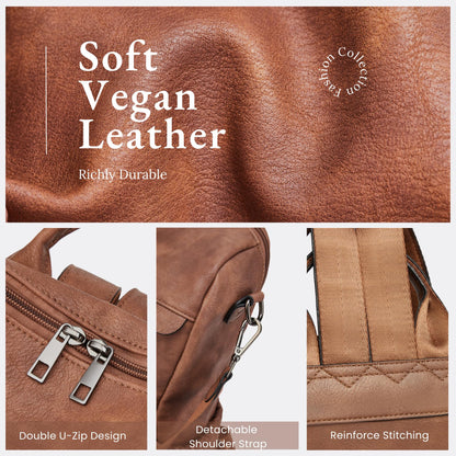 Botimmy Anti-Theft Backpack Purse for Women, Convertible 3-in-1 Vegan Leather Backpack with Hidden Zipper, Adjustable Shoulder & Crossbody Bag for Travel and Daily Commute
