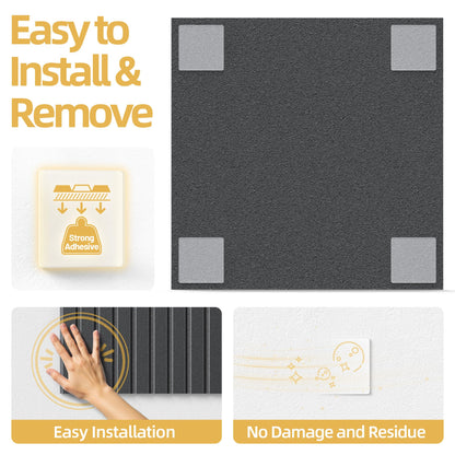 Large Cork Board for Wall 36" x 48" Black Bulletin Board with Safe Removable Adhesive Squares for Pictures Photos, Alternative CorkBoard Felt Pin Boards Tiles for Office Classroom Wall Decor-12 Pack