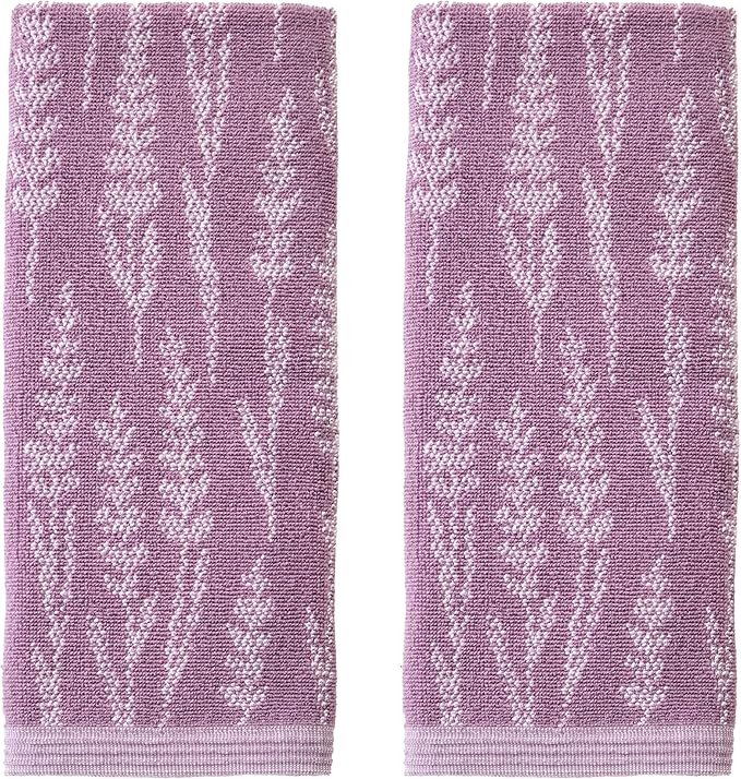 SKL Home Lavender Silhouette 100% Cotton Jacquard 2pc Hand Towel Set,