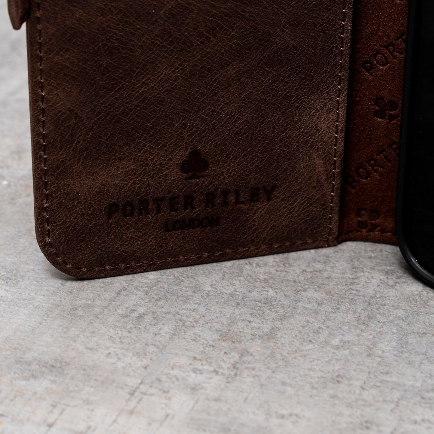 Porter Riley - Leather Case for Samsung Galaxy S23. Premium Genuine Leather Stand Case/Wallet/Cover (Chocolate Brown)