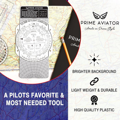 E6B Flight Computer for Pilots – Includes Aviation Plotter, Guidebook & Case – Compatible with IFR/VFR Charts – Flight Training Tool