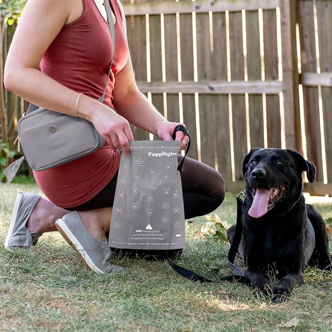 Puppington Certified Home Compostable Poop Bags - ASTM D6400 Compliant - 270 Extra Thick Bags - Plant Based - Pairs with Puppington 3-in-1 Bag & Fits all Standard Poop Bag Dispensers (Charcoal Gray)