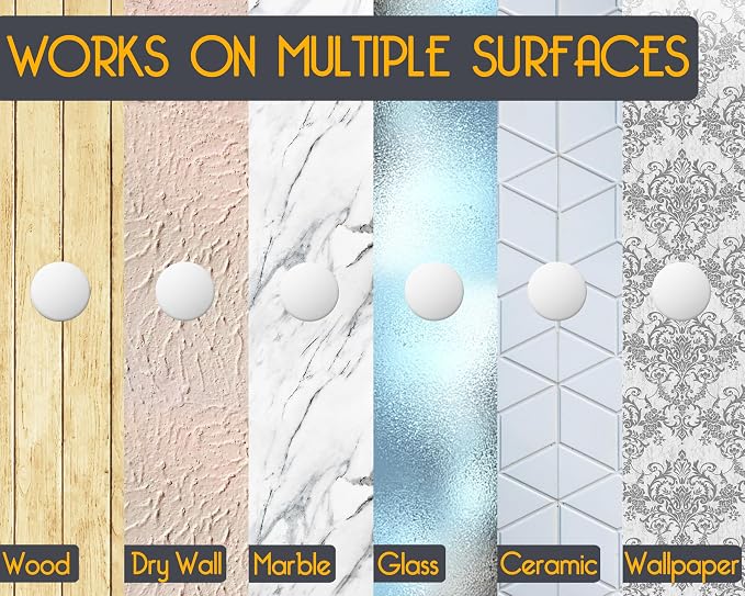 Door Stoppers - Medium 2" (12 Pack) - Door Stoppers for Wall with Strong Back Adhesive - Quiet and Shock Absorbent Silicone Wall Protectors from Door Knobs - Protects Every Surface - White