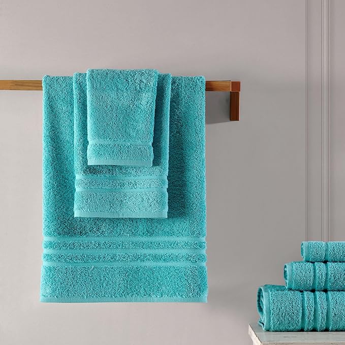 Hawmam Linen Teal Turquoise 6 Piece Bath Towels Set