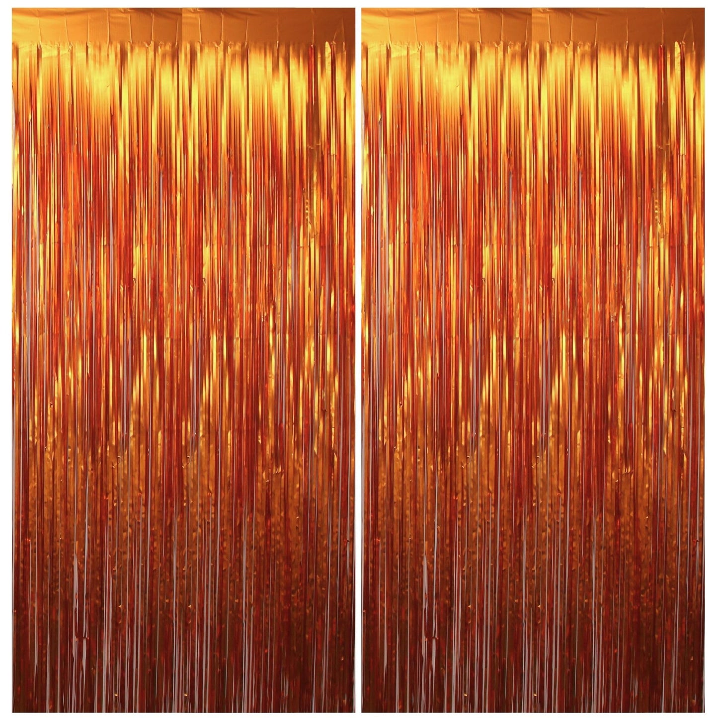Vagilelf Matte Orange Fringe Backdrop 4 Pack, Orange Streamers for Party Friendsgiving Fall Thanksgiving Halloween Decorations, Photo Booth Curtain, 3.3 x 6.6 ft