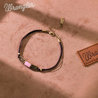 Montana West x Wrangler Faux Leather Wrap Bracelets for Women Western Country Bohemian Cowgirl Turquoise Dainty Jewelry AR-WGW-1119G-PK
