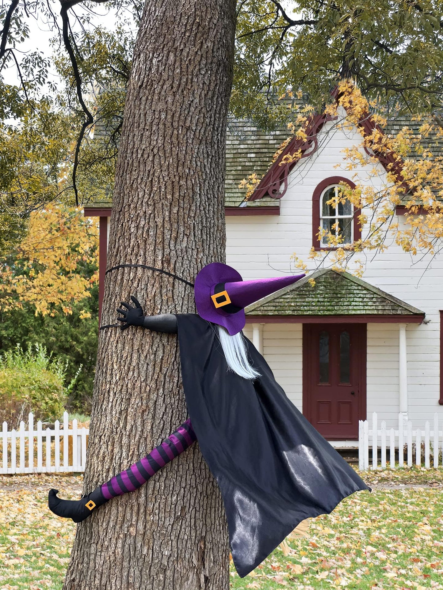 Giiffu Halloween Decorations Outdoor 57" Crashing Witch into Tree Decor