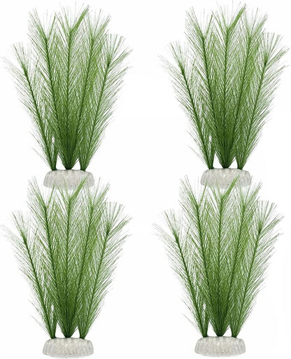 M2cbridge Plastic Fish Tank Plants Soft Silk Water Grass Reptile Waterweed for Terrarium Decor Plants and Aquarium Landscape(4pcs,8")