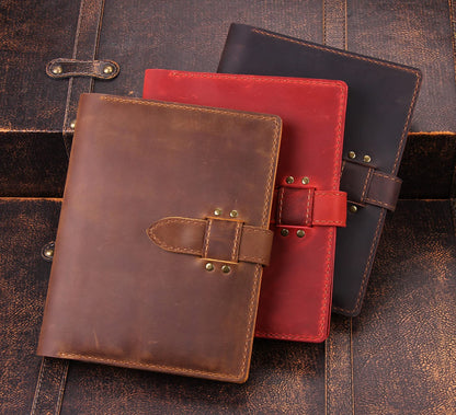 Robrasim Handmade Leather Sketchbook Cover, Leather Artist Sketch Pad Cover for 5.5" x 8.5" Sketchbook, Drawing Book and Pencil Case, Journal Notebook Portfolio, Artis Gifts-Coffee