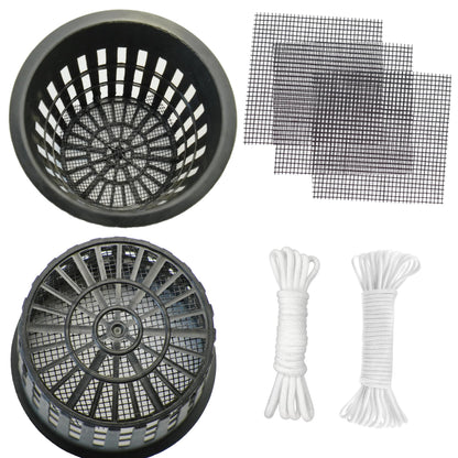 ORIMERC 30 Pack 3 inch Net Cup Pots with Self-Watering Wick Rope & Drainage Hole Mesh Screen