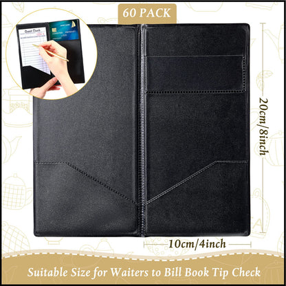 Amyhill 60 Pcs Check Presenters for Restaurants, Guest Bill Card Holders Restaurant Check Presenters Restaurant Tip Holders for Servers Waitress Waiter(Black)
